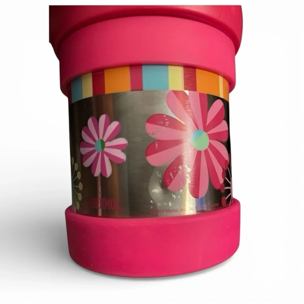 Barbie Insulated Food Jar Lunch Container Pink Floral Stainless Steel Thermos 5